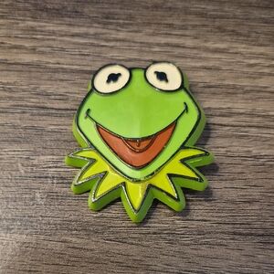 Kermit Vintage Jim Henson Associates Kermit The Frog Pin Brooch 1978 Muppets 2"